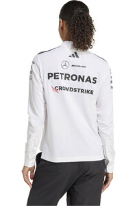 adidas polo manga larga mujer MERCEDES AMG PETRONAS F1 TEAM BLANCO vista trasera