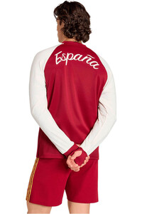 adidas sudadera entrenamiento fútbol ESPAÑA MUNDIAL 2026 SEGUNDA EQUIPACION PREMATCH ROJO vista trasera