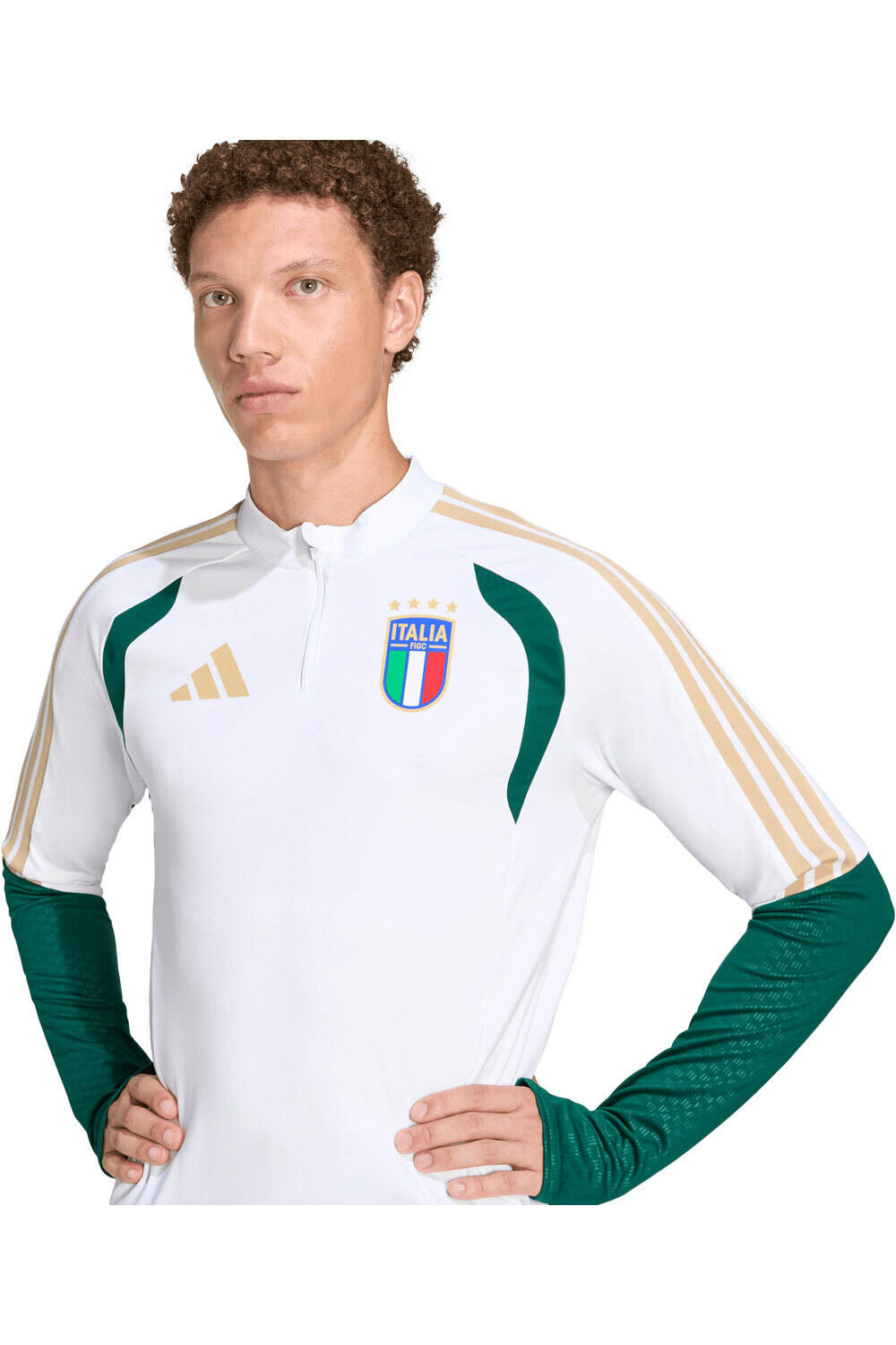 adidas sudadera entrenamiento fútbol ITALIA MUNDIAL 2026 ENTRENAMIENTO BLANCO vista detalle
