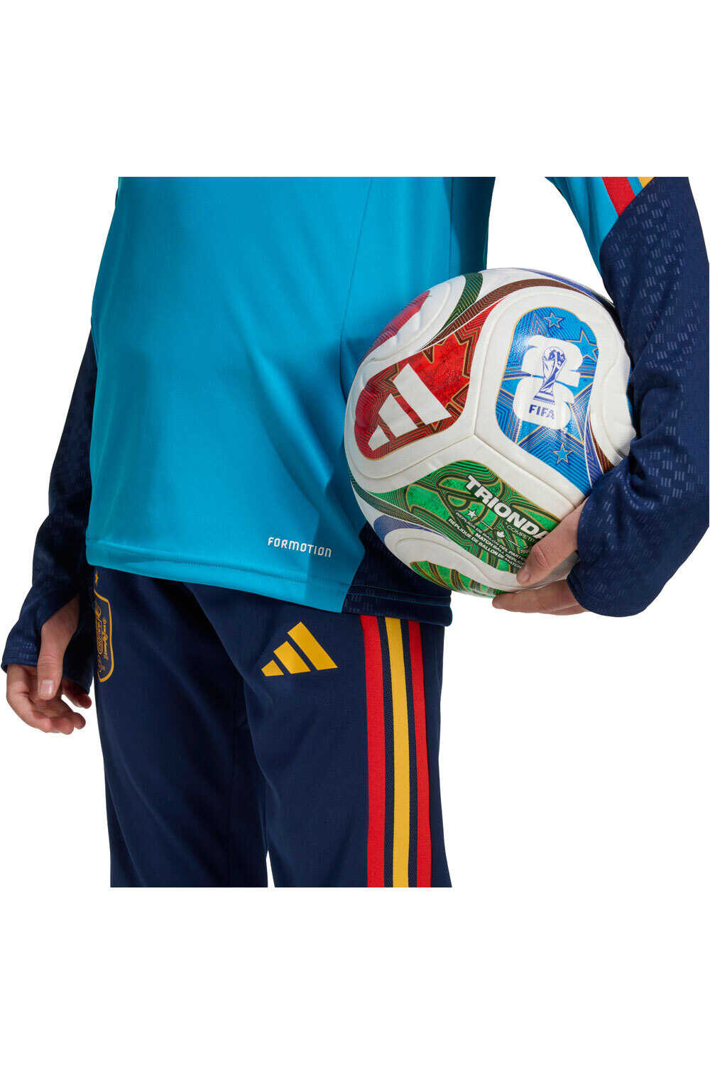 adidas sudadera entrenamiento fútbol niño ESPAÑA MUNDIAL 2026 ENTRENAMIENTO AZUL vista detalle