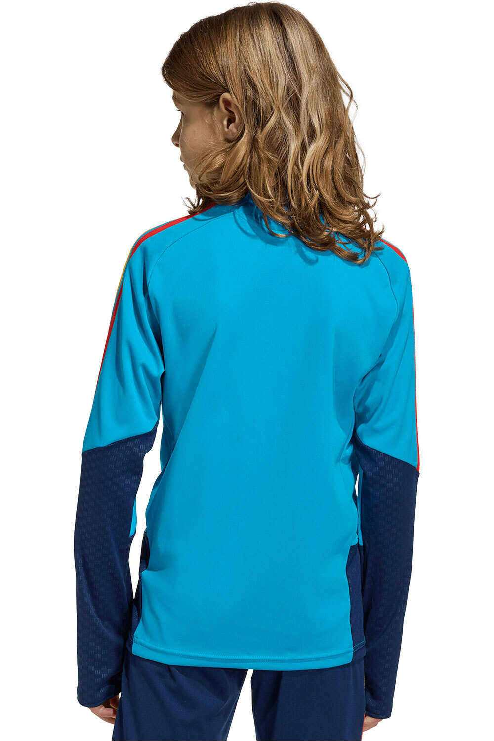 adidas sudadera entrenamiento fútbol niño ESPAÑA MUNDIAL 2026 ENTRENAMIENTO AZUL vista trasera