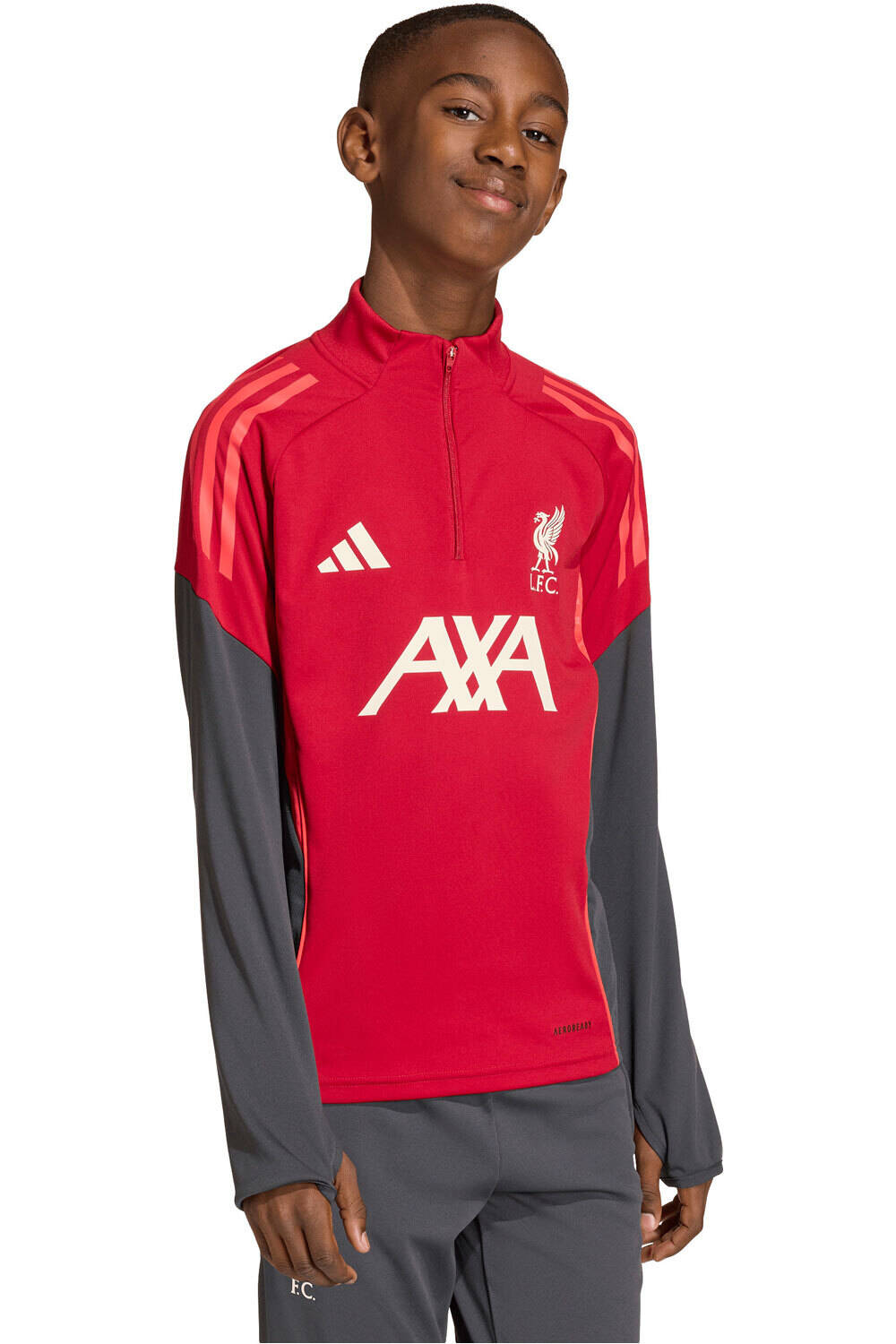 adidas sudadera entrenamiento fútbol niño LIVERPOOL 25/26 ENTRENAMIENTO ROJO vista frontal