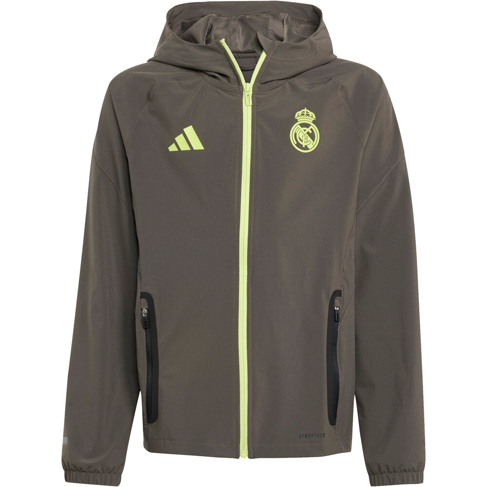 adidas sudadera entrenamiento fútbol niño REAL MADRID TIRO25 COMPETITION VIS GRIS vista detalle