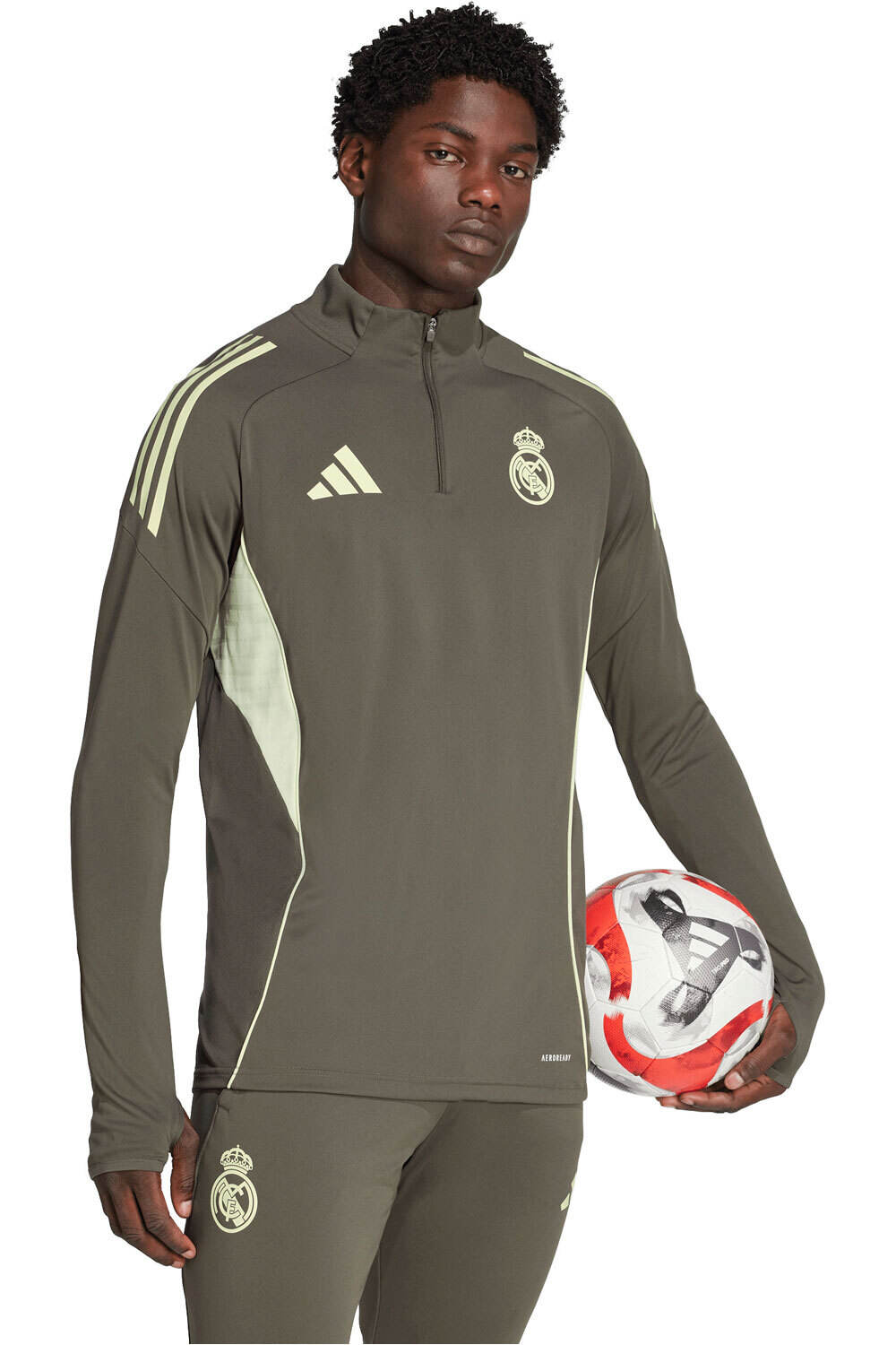 adidas sudadera entrenamiento fútbol REAL MADRID 25/26 ENTRENAMIENTO GRIS vista detalle
