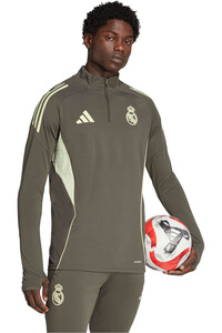 adidas sudadera entrenamiento fútbol REAL MADRID 25/26 ENTRENAMIENTO GRIS vista detalle