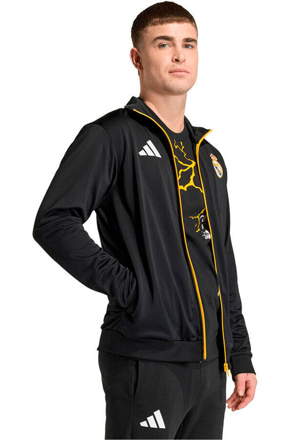 adidas sudadera entrenamiento fútbol REAL MADRID AVENGERS NEGRO vista frontal