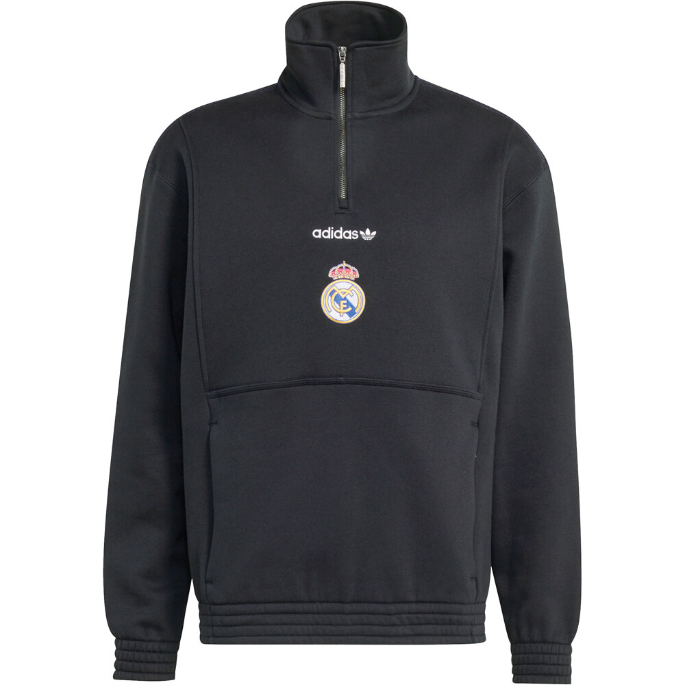 adidas sudadera entrenamiento fútbol REAL MADRID EQT NEGRO vista frontal
