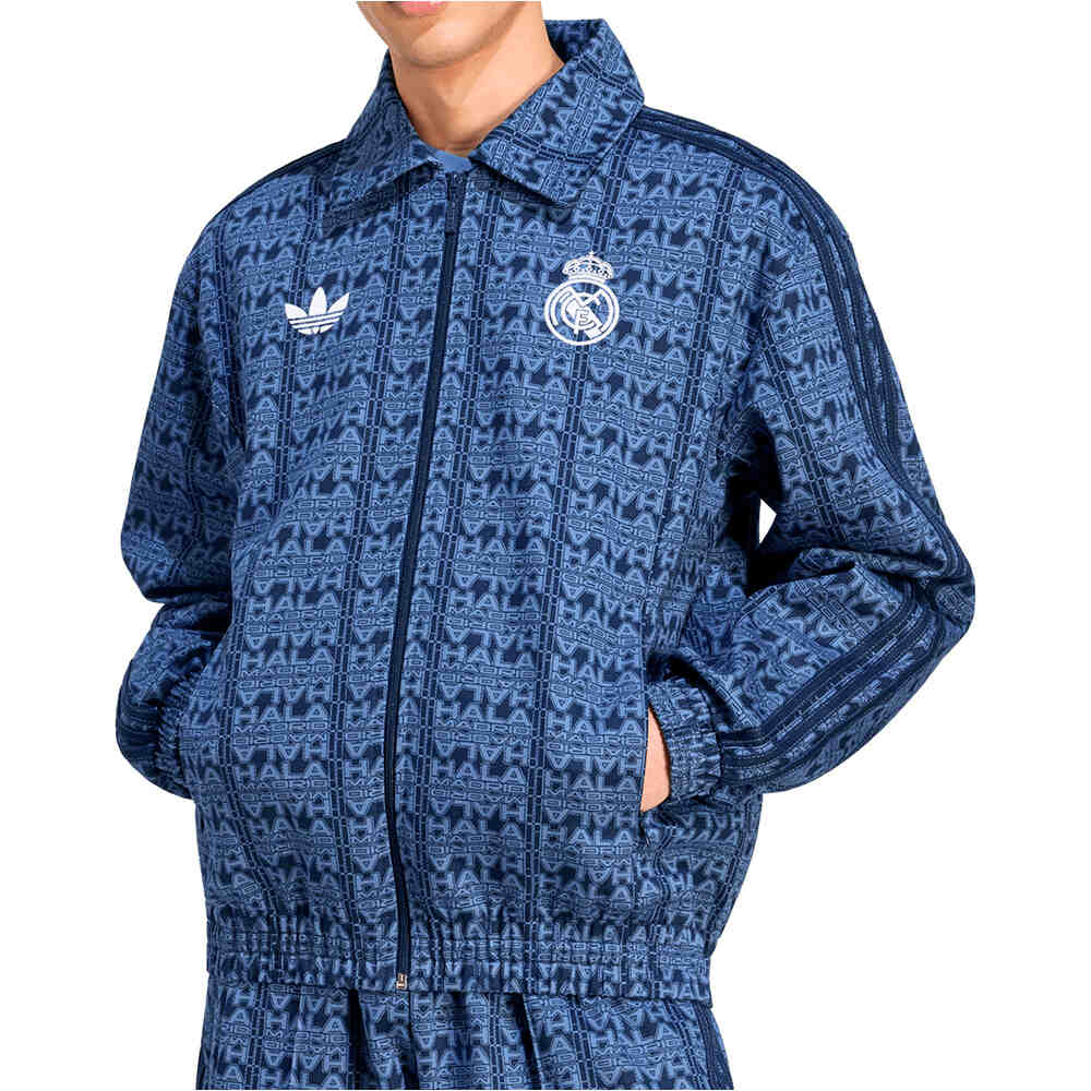 adidas sudadera entrenamiento fútbol REAL MADRID LFSTLR AZUL vista frontal