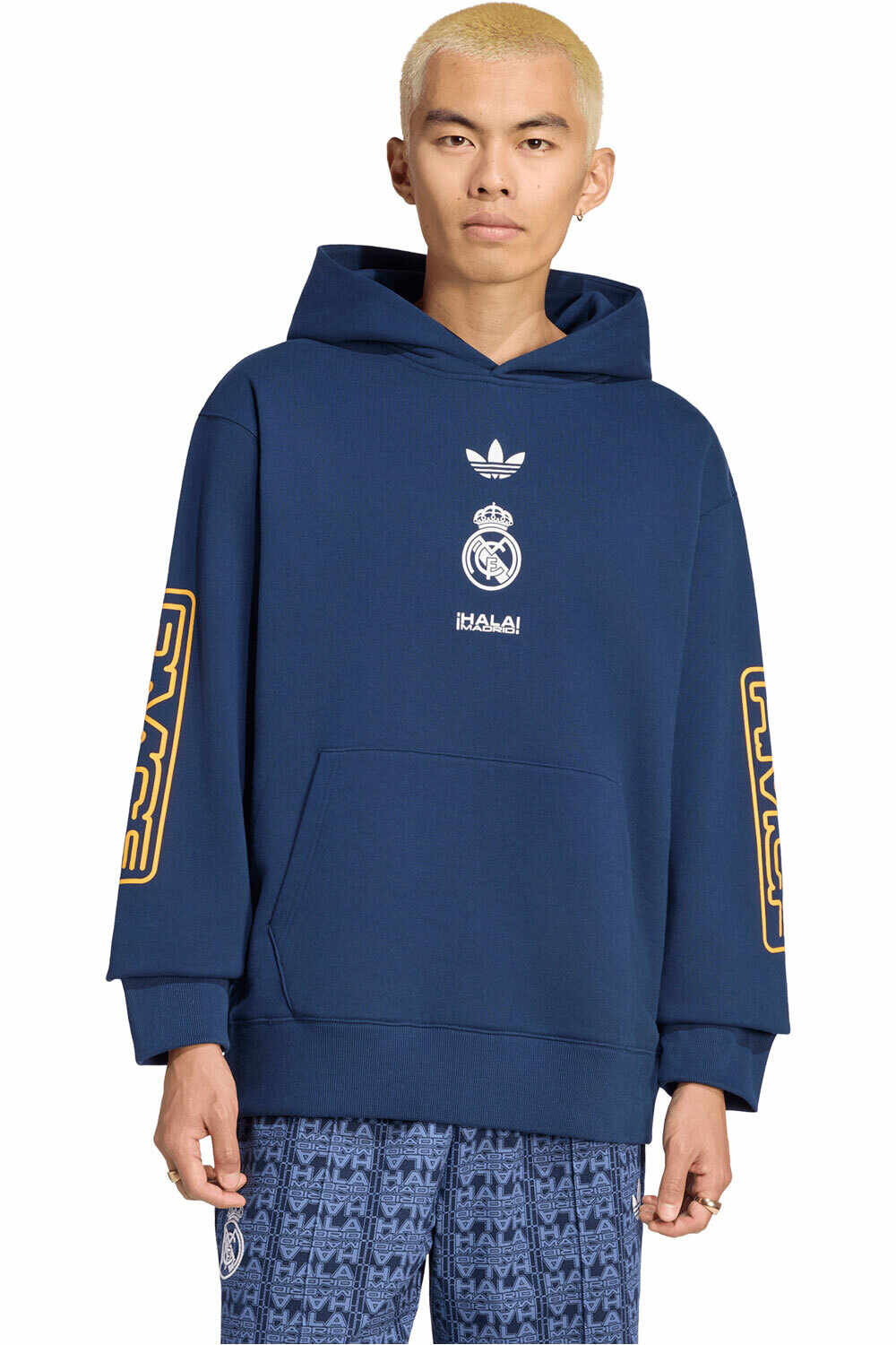 adidas sudadera entrenamiento fútbol REAL MADRID LFSTLR AZUL vista frontal