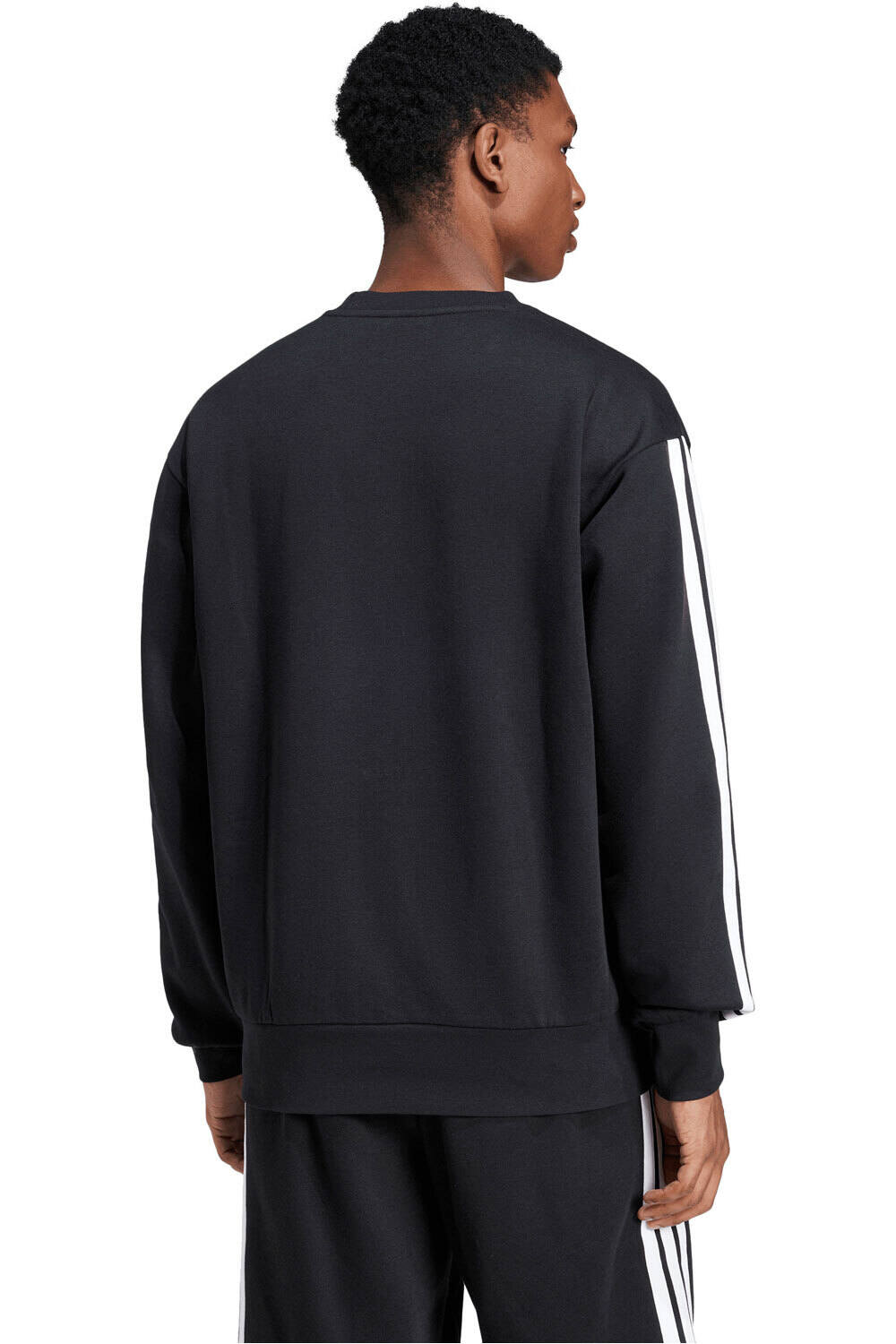 adidas sudadera hombre 3 STRIPES NEGRO vista trasera