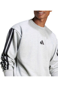 adidas sudadera hombre ESSENTIALS 3 STRIPES GRIS 03