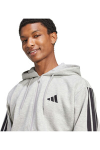 adidas sudadera hombre ESSENTIALS 3 STRIPES GRIS 03