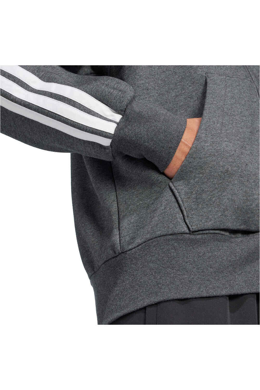 adidas sudadera hombre ESSENTIALS 3 STRIPES GRIS 03
