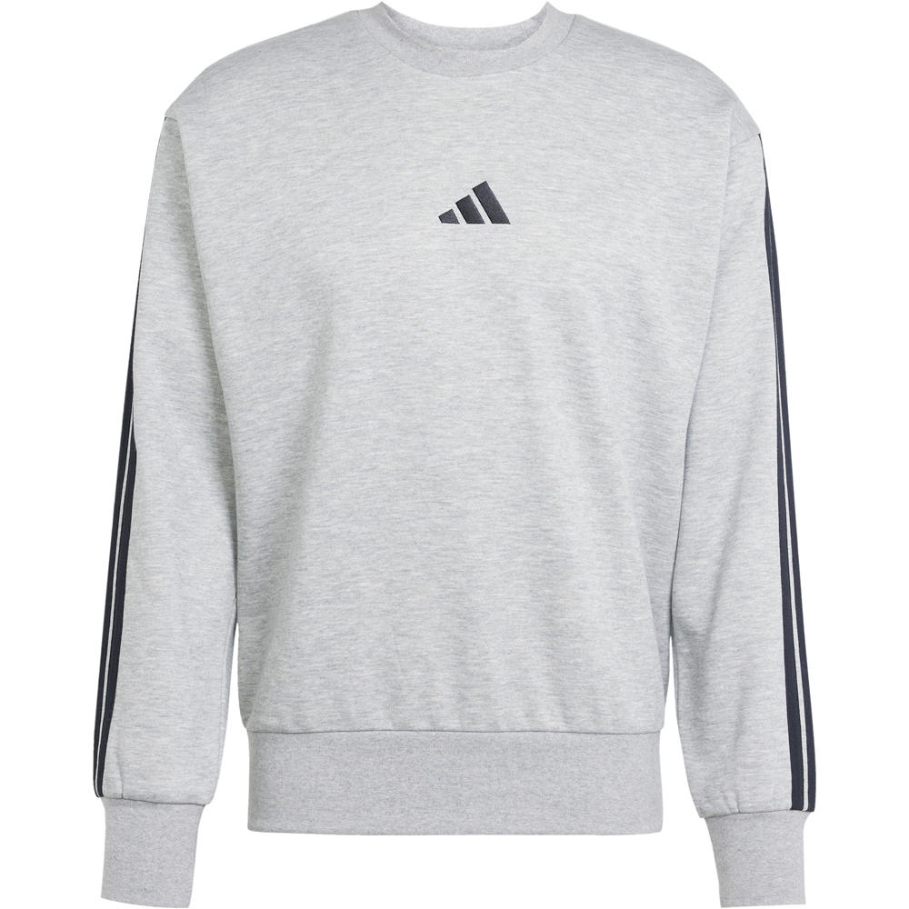 adidas sudadera hombre ESSENTIALS 3 STRIPES GRIS 05