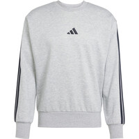 adidas sudadera hombre ESSENTIALS 3 STRIPES GRIS 05