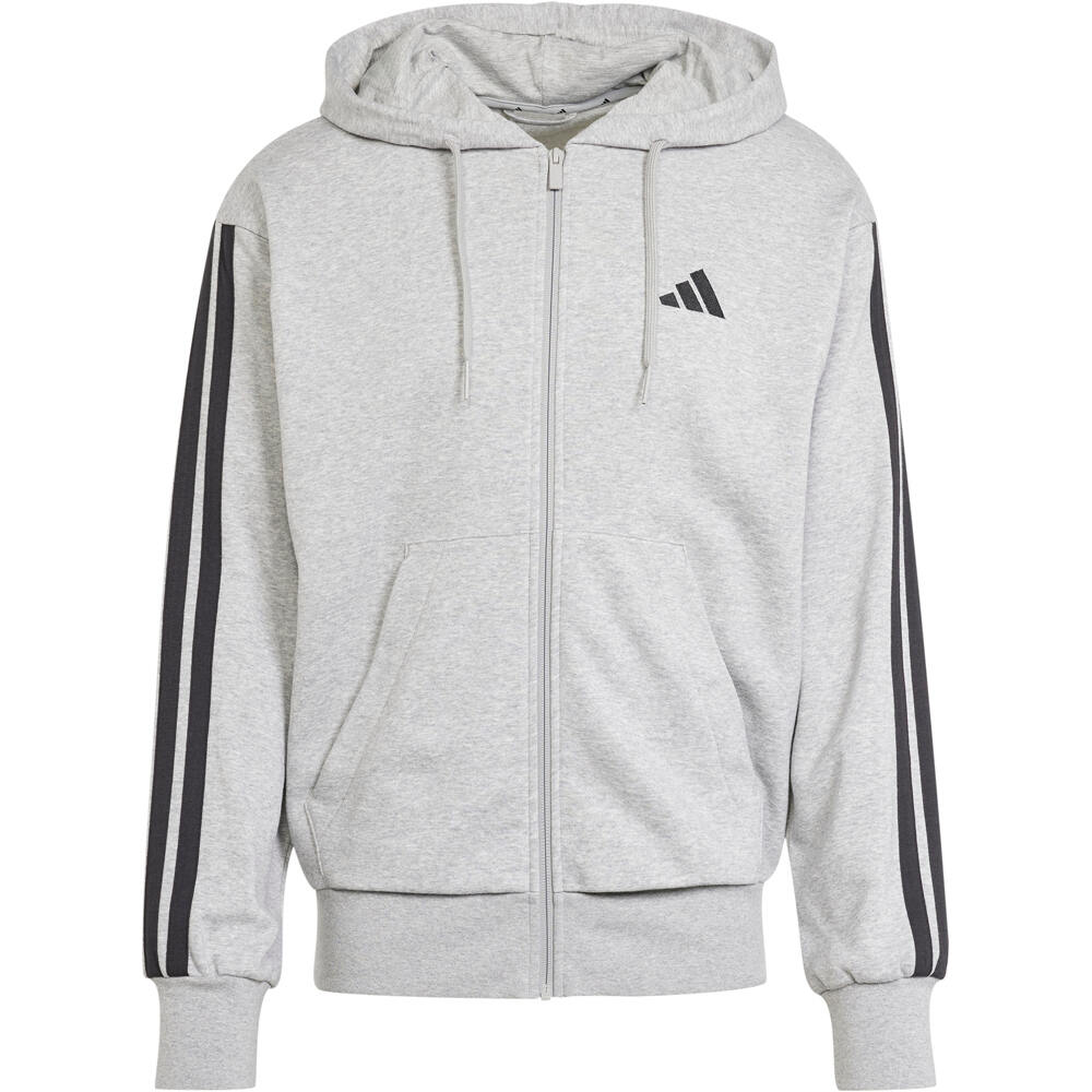 adidas sudadera hombre ESSENTIALS 3 STRIPES GRIS 05
