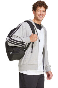adidas sudadera hombre ESSENTIALS 3 STRIPES GRIS vista detalle