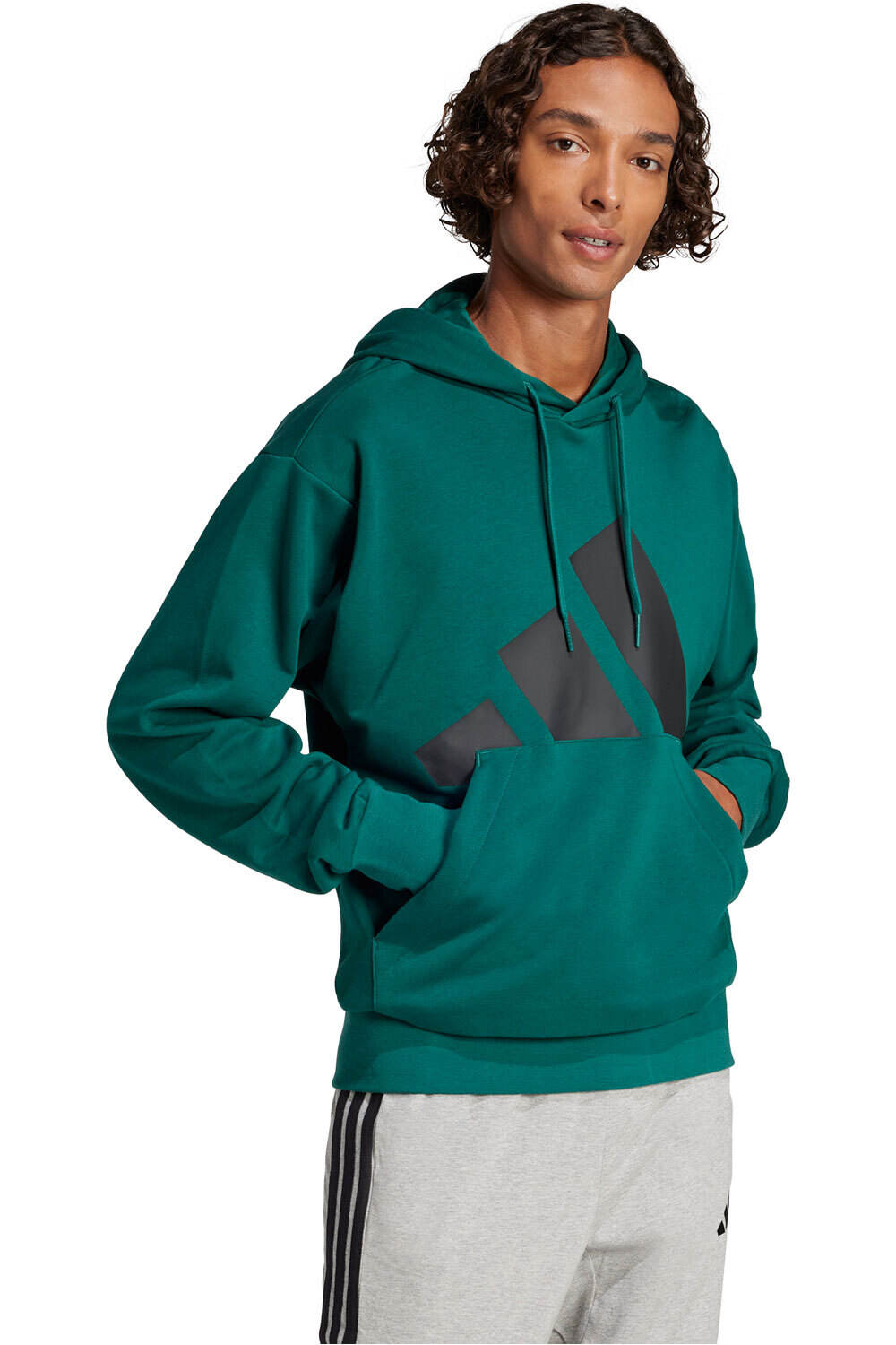 adidas sudadera hombre ESSENTIALS BIG LOGO VERDE vista detalle