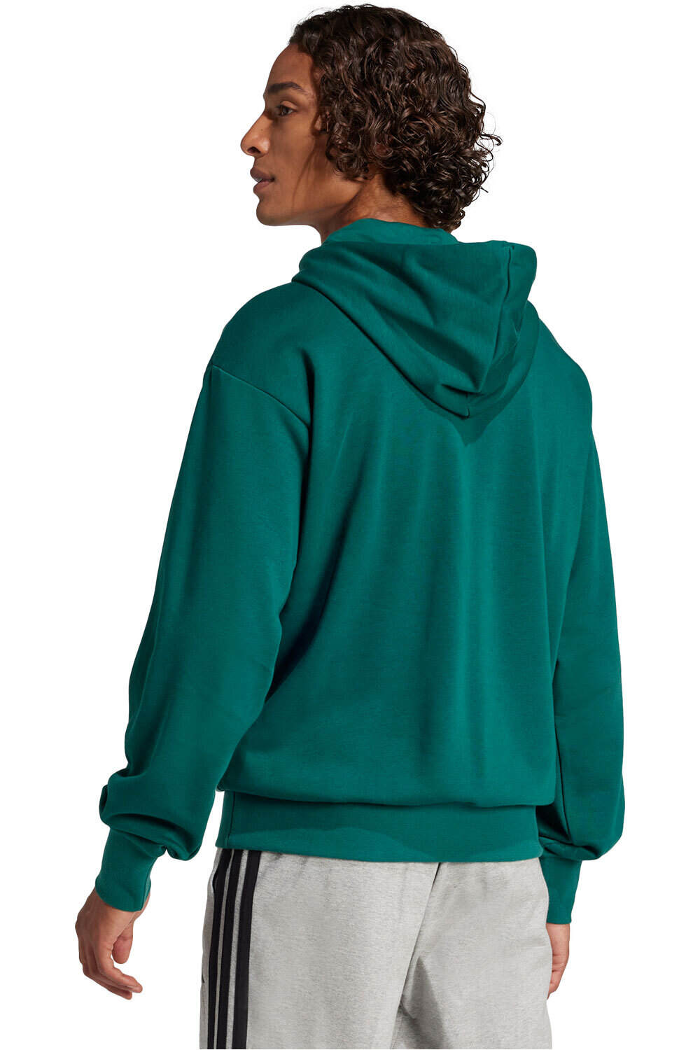 adidas sudadera hombre ESSENTIALS BIG LOGO VERDE vista trasera