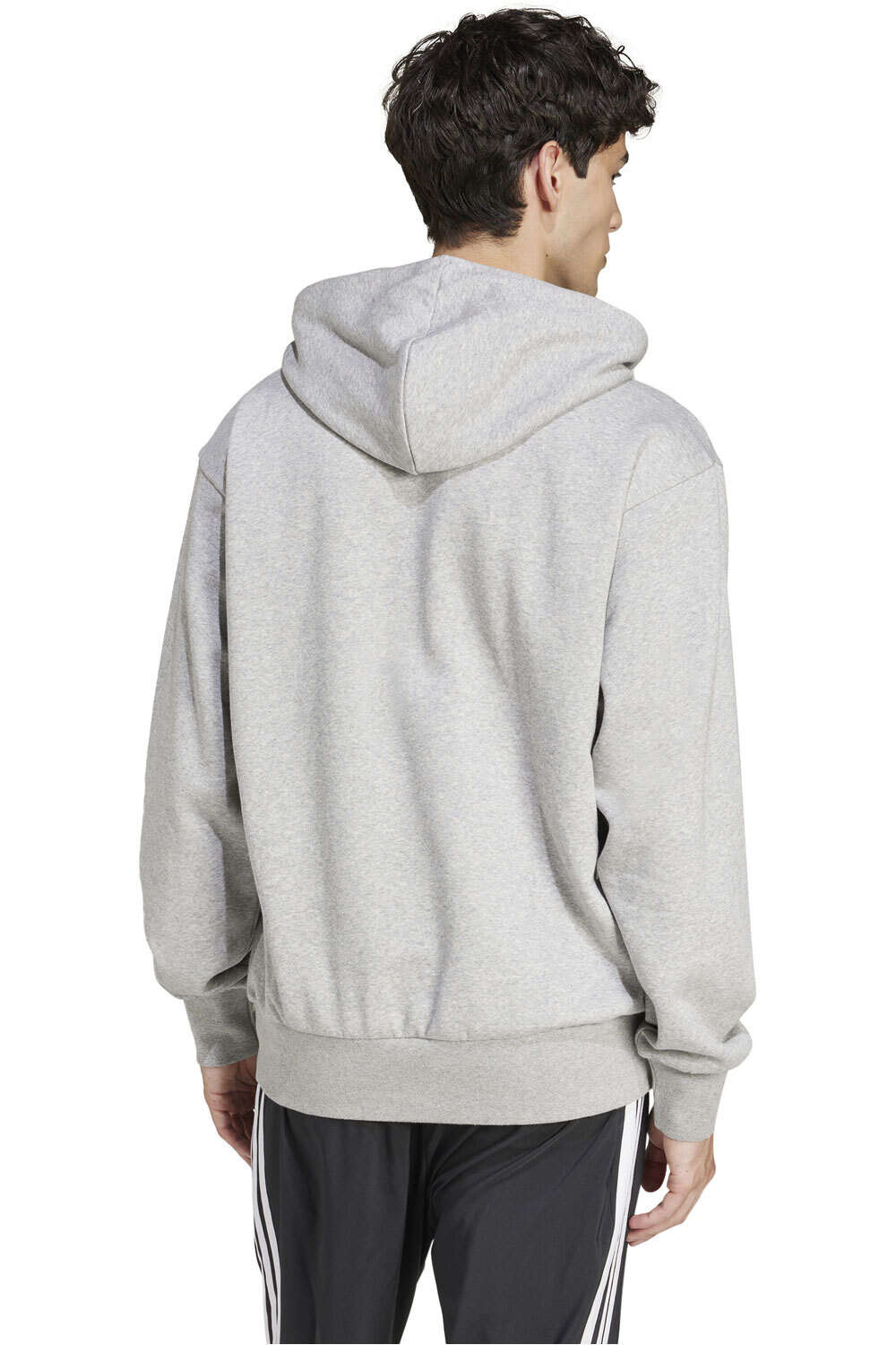 adidas sudadera hombre ESSENTIALS FEELCOZY GRIS vista trasera
