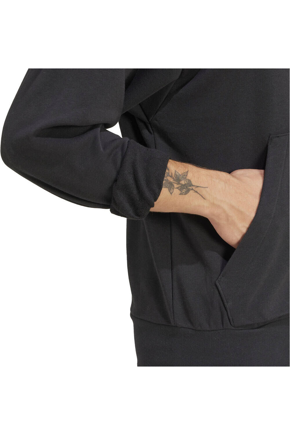 adidas sudadera hombre ESSENTIALS FEELCOZY NEGRO vista detalle