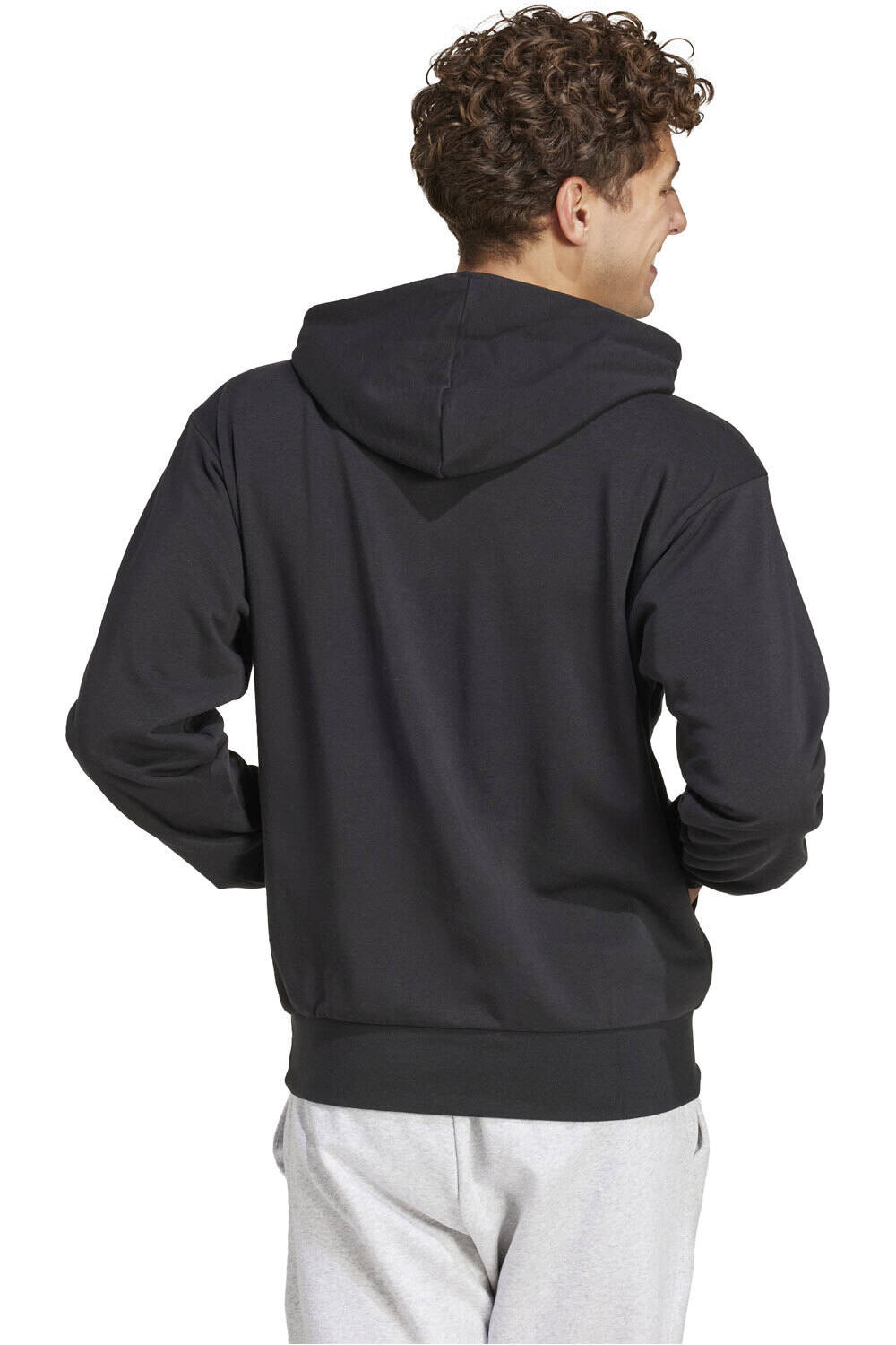 adidas sudadera hombre ESSENTIALS FEELCOZY NEGRO vista trasera
