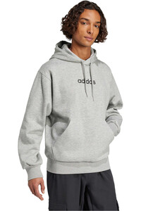 adidas sudadera hombre ESSENTIALS LINEAR GRIS vista detalle