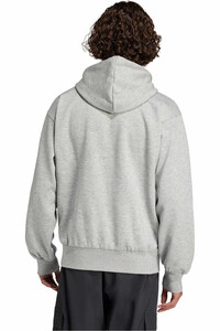 adidas sudadera hombre ESSENTIALS LINEAR GRIS vista trasera