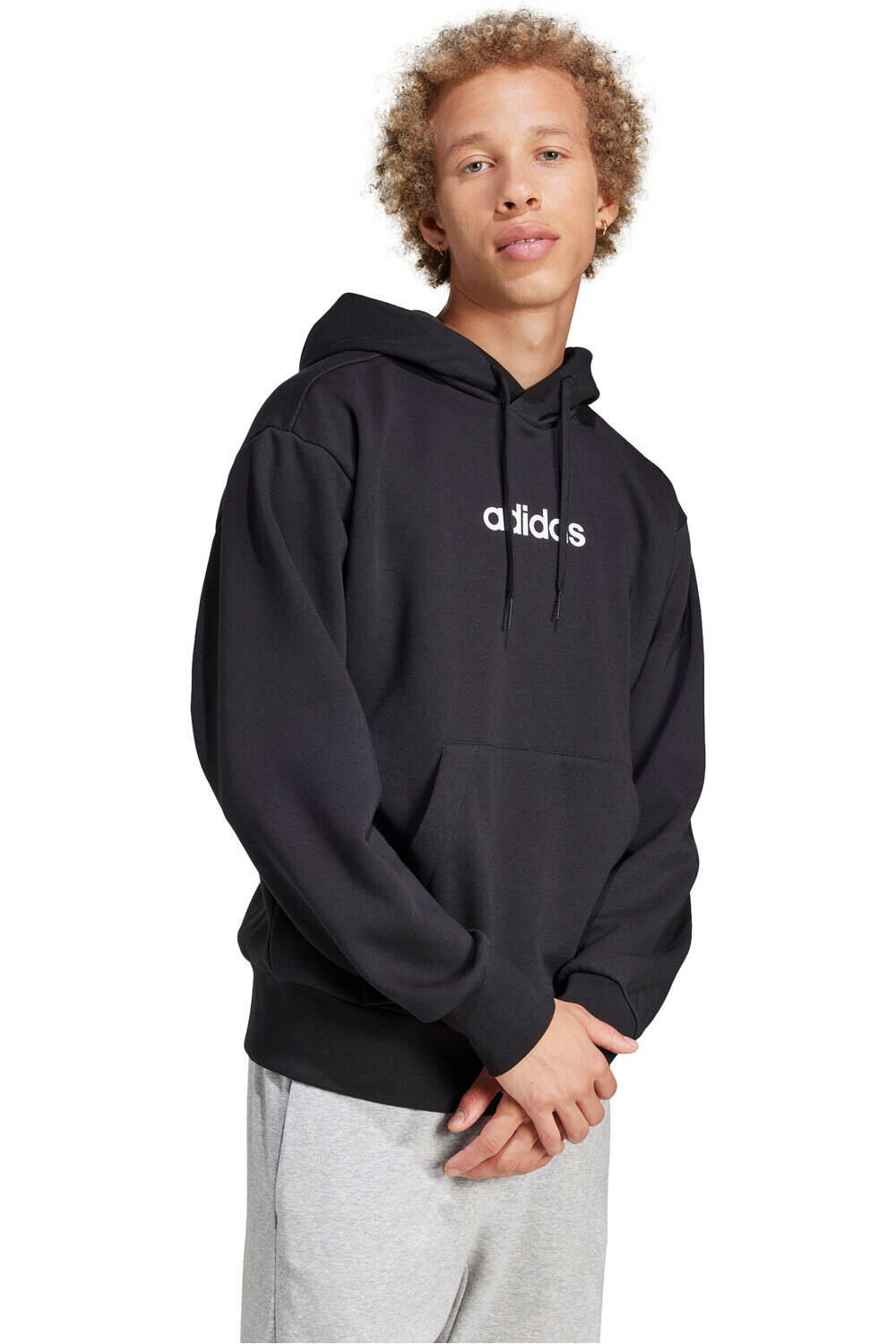 adidas sudadera hombre ESSENTIALS LINEAR NEGRO vista detalle