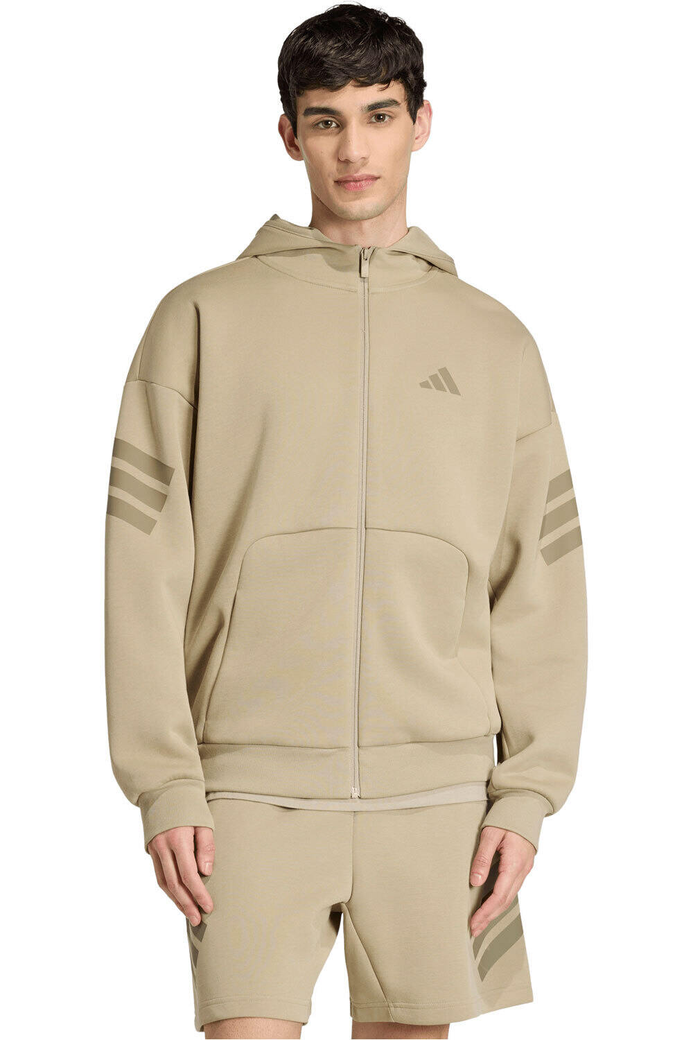 adidas sudadera hombre FUTURE ICONS 3 STRIPES VERDE vista frontal