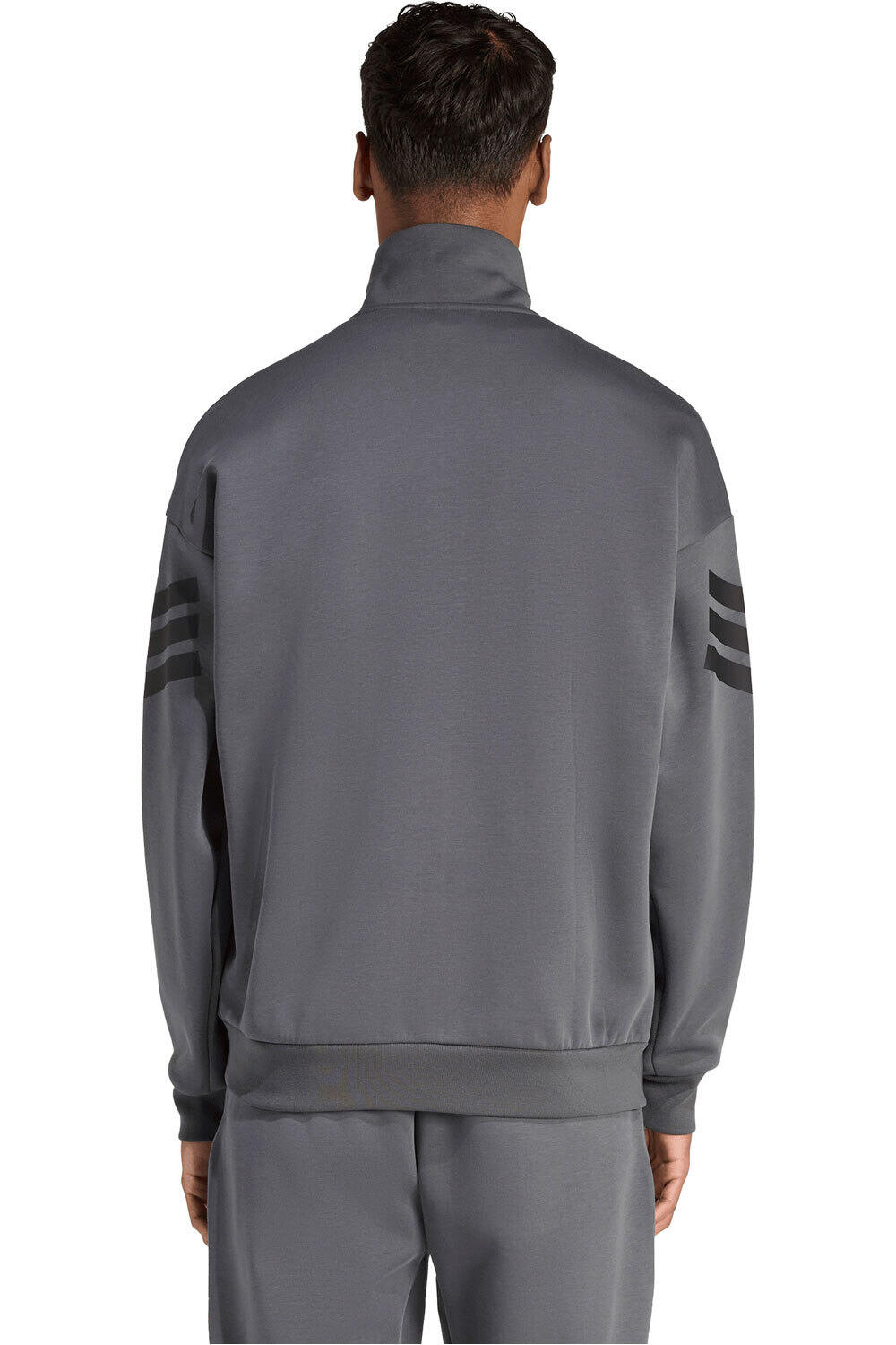 adidas sudadera hombre FUTURE ICONS 3 STRIPES WOVEN GRIS vista trasera