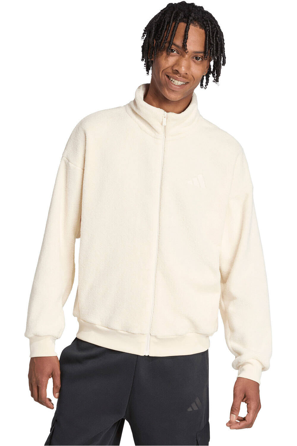 adidas sudadera hombre FUTURE ICONS LOGO MARRON vista frontal