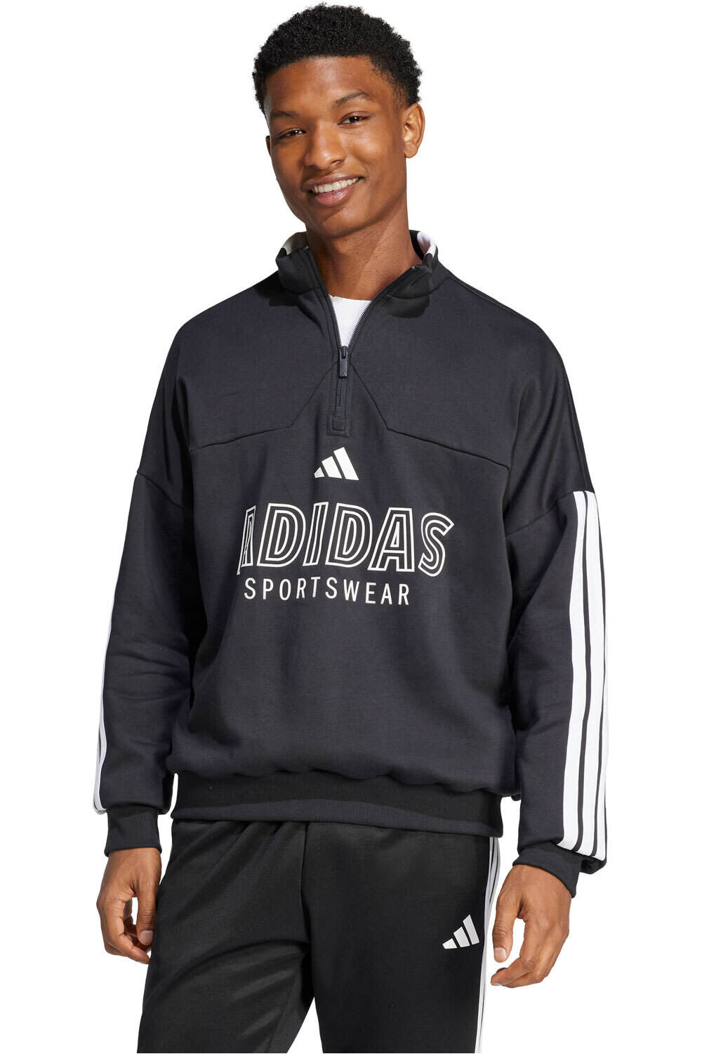 adidas sudadera hombre HOUSE OF TIRO NEGRO vista frontal