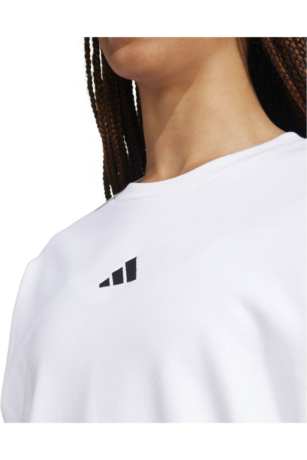 adidas sudadera mujer ESSENTIALS 3 STRIPES BLANCO 03