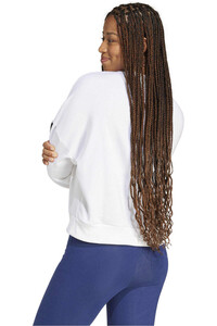 adidas sudadera mujer ESSENTIALS 3 STRIPES BLANCO vista trasera