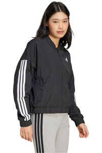 adidas sudadera mujer ESSENTIALS 3 STRIPES LIFESTYLE NEGRO vista detalle