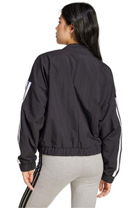adidas sudadera mujer ESSENTIALS 3 STRIPES LIFESTYLE NEGRO vista trasera