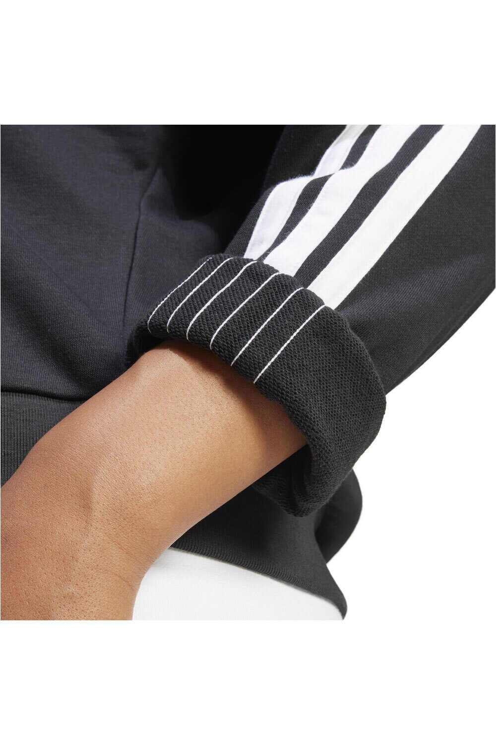 adidas sudadera mujer ESSENTIALS 3 STRIPES NEGRO 03