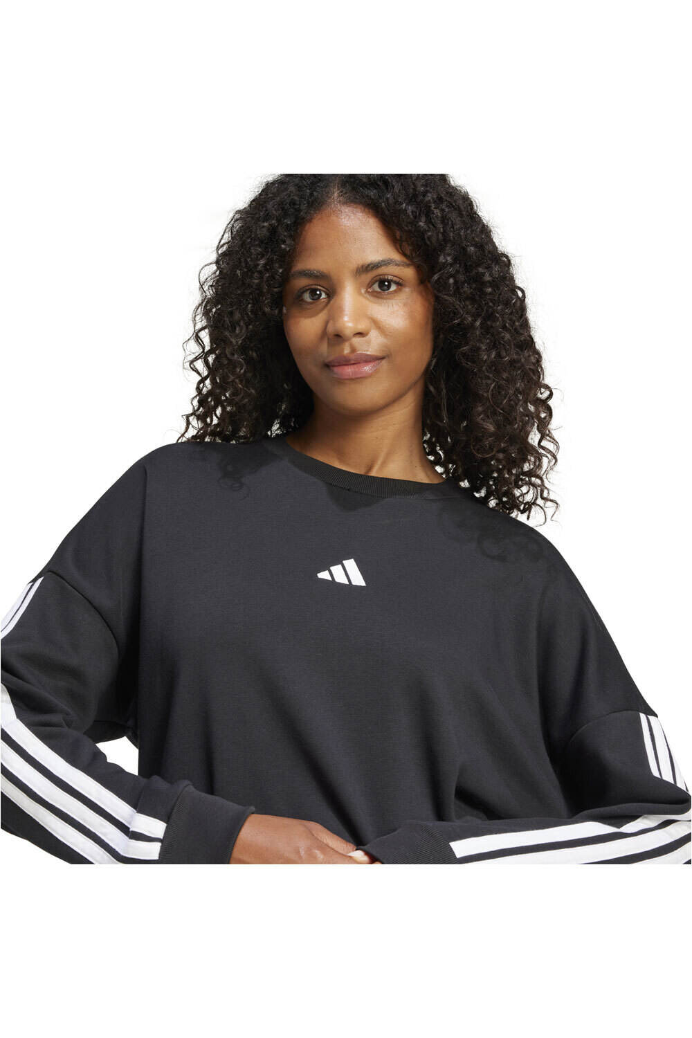 adidas sudadera mujer ESSENTIALS 3 STRIPES NEGRO 04