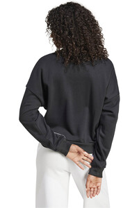 adidas sudadera mujer ESSENTIALS 3 STRIPES NEGRO vista trasera