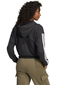 adidas sudadera mujer ESSENTIALS 3-STRIPES NEGRO vista trasera