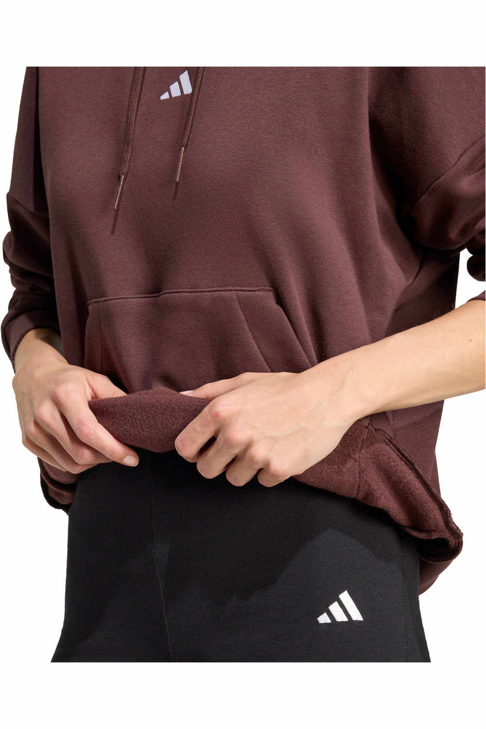 adidas sudadera mujer ESSENTIALS SMALL LOGO MARRON 04