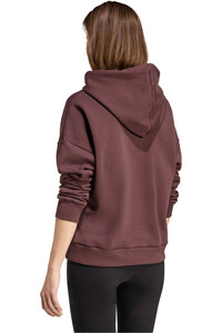 adidas sudadera mujer ESSENTIALS SMALL LOGO MARRON vista trasera