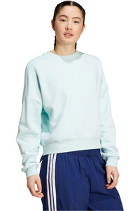 adidas sudadera mujer ESSENTIALS SMALL LOGO VERDE vista detalle