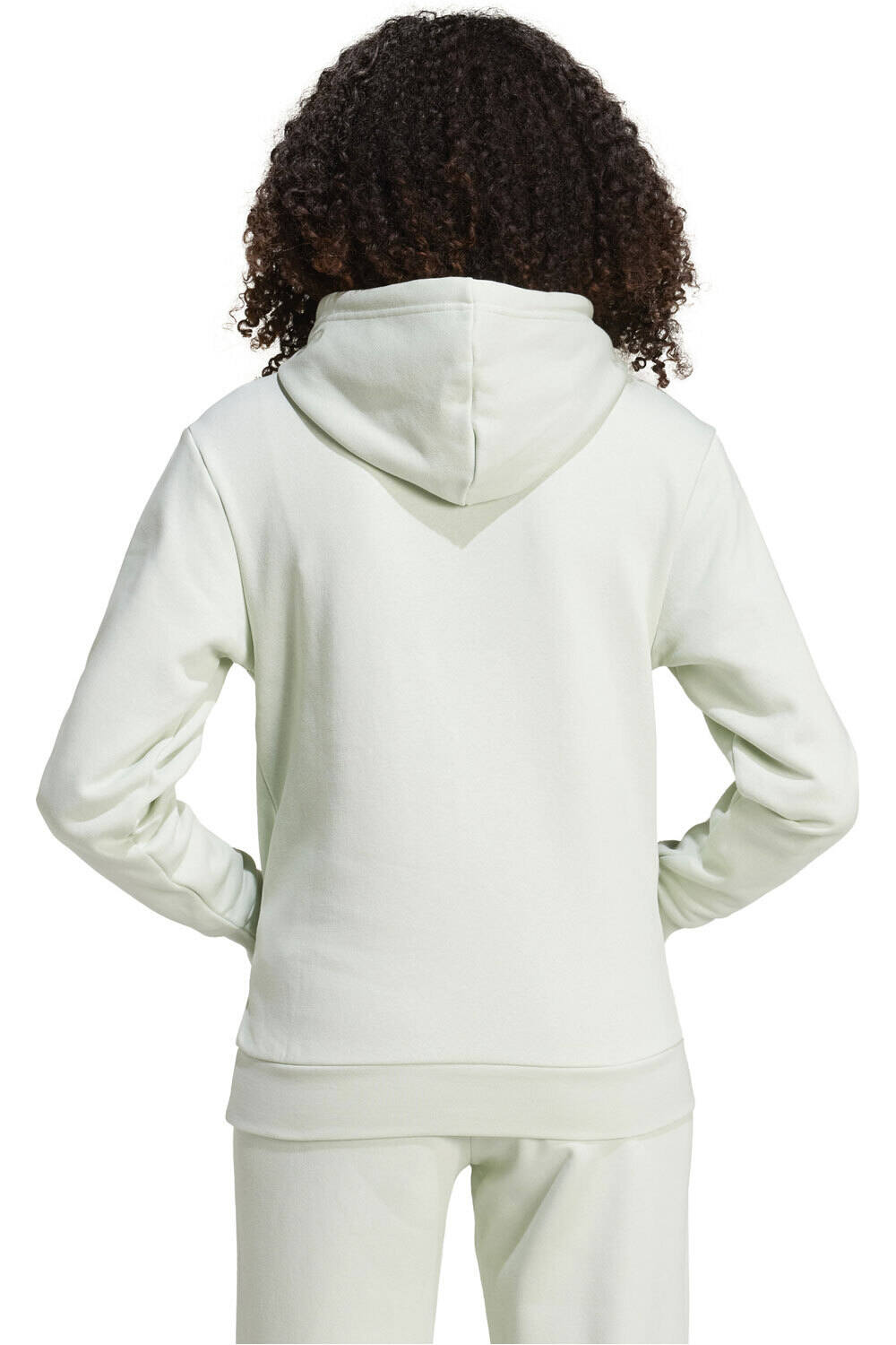 adidas sudadera mujer ESSENTIALS SMALL LOGO VERDE vista trasera