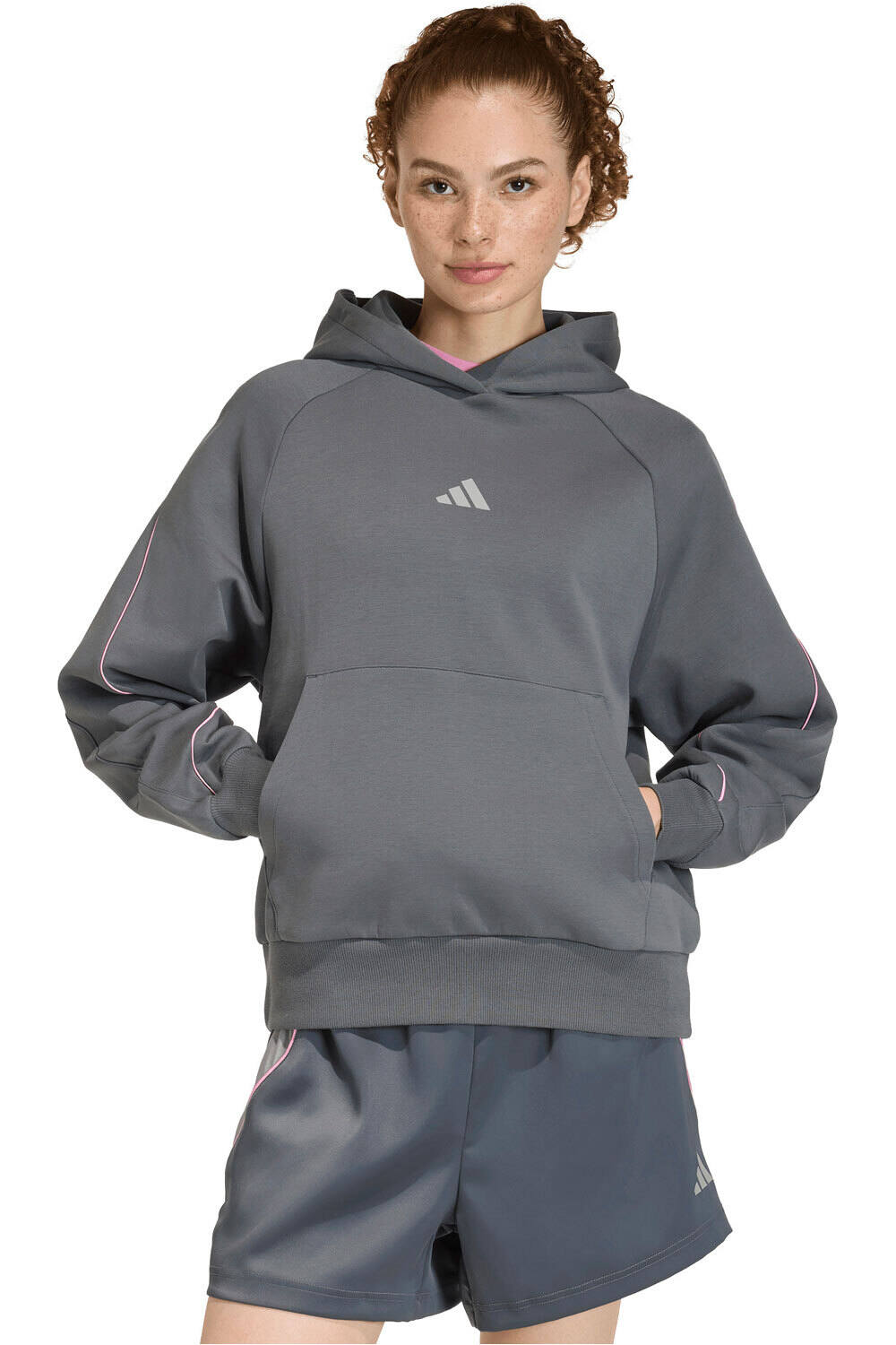 adidas sudadera mujer STADIUM GRIS vista frontal
