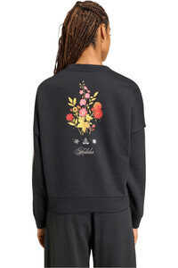 adidas sudadera mujer Sudadera Holgada Con Estampado Floral NEGRO vista trasera