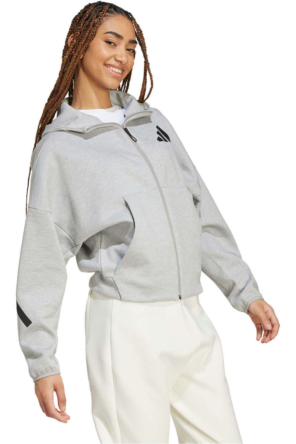 adidas sudadera mujer Z.N.E. GRIS vista detalle