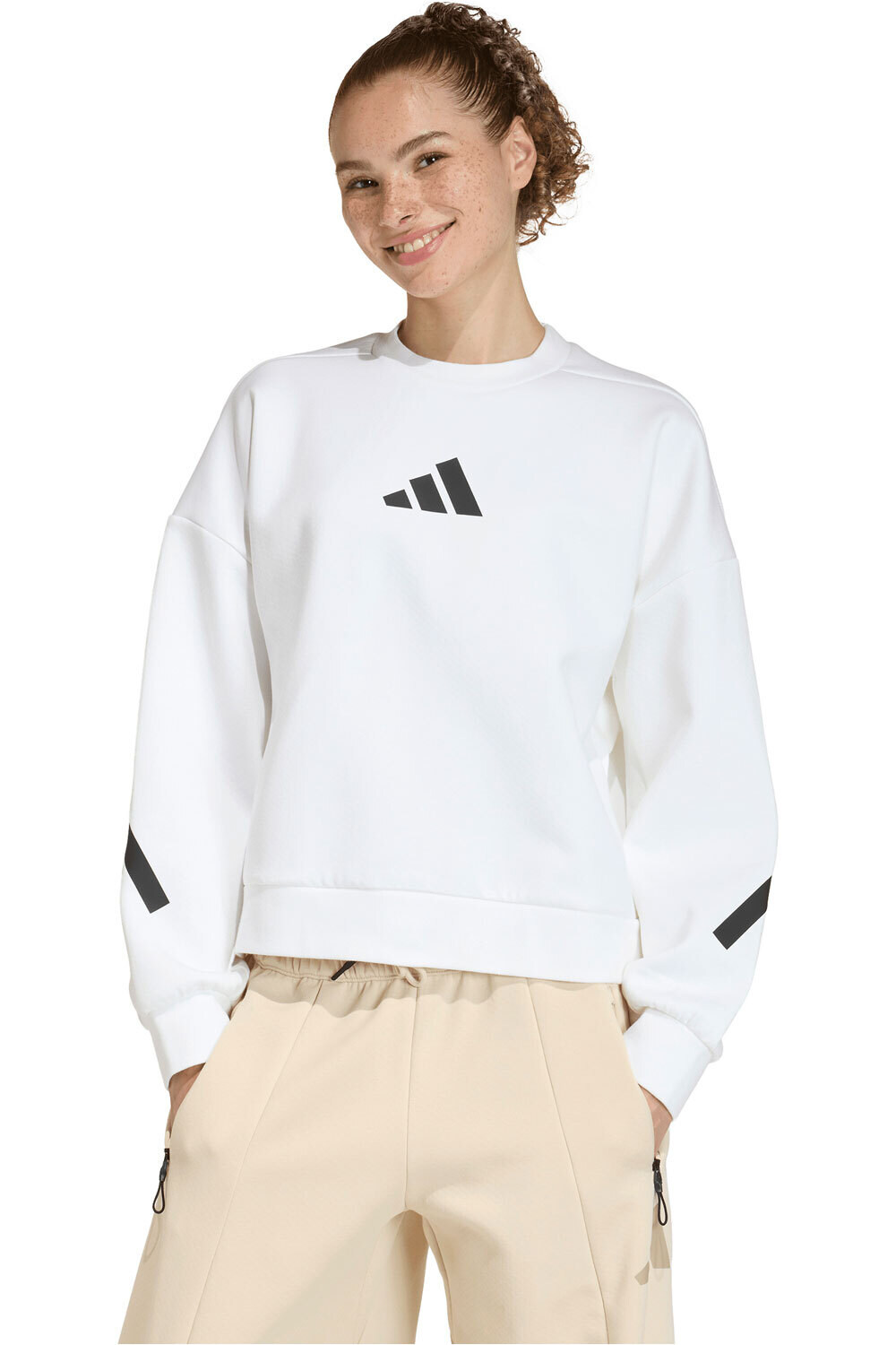 adidas sudadera mujer Z.N.E.SHIRT BLANCO vista frontal