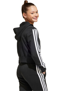adidas sudadera niña ESSENTIALS 3 STRIPES NEGRO vista trasera